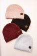 C.C. Ribbed Beanie in Burgundy on Sale