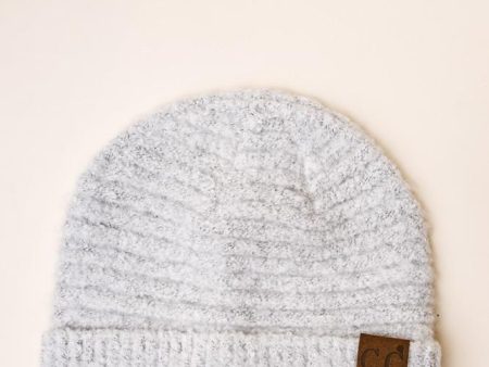 C.C. Ribbed Beanie in White Cheap