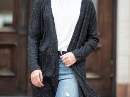 Lane Cardigan in Charcoal Cheap