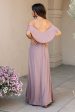 Toni Off the Shoulder Maxi Dress in Mauve Online Hot Sale