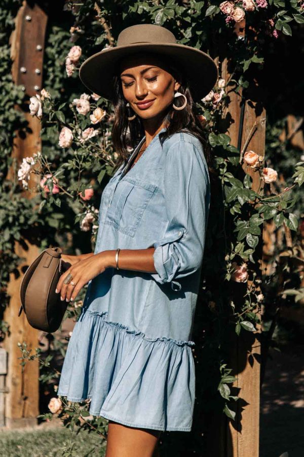 Long Sleeve Denim Dress Discount