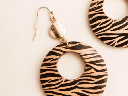 Zebra Circle Earrings Fashion