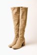 Faye Knee High Boots in Khaki Cheap