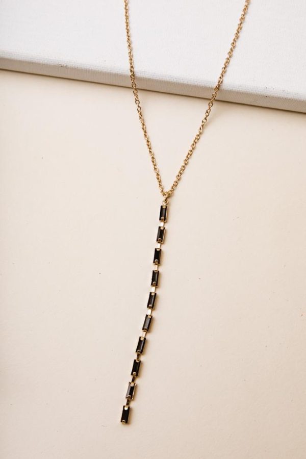 Rah Dangle Necklace in Black on Sale