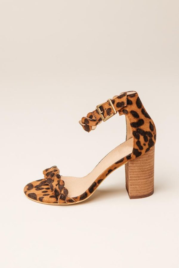 Alisa Braided Heels in Leopard Print on Sale