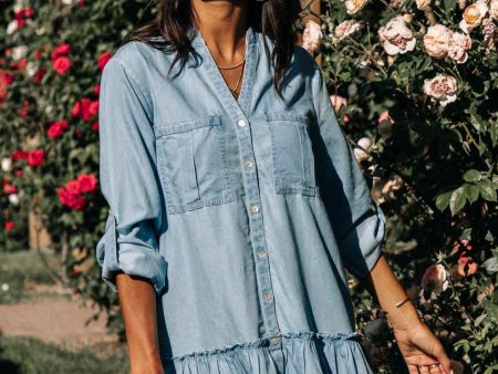 Long Sleeve Denim Dress Discount