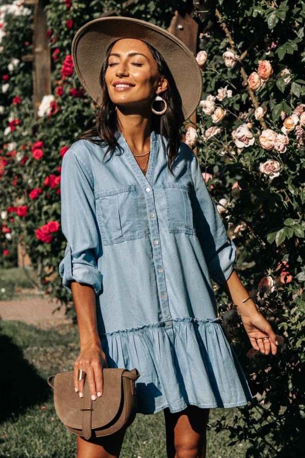 Long Sleeve Denim Dress Discount