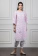 Mulmul Rosebud Pink Kurta With Harem Pyajama Online Hot Sale