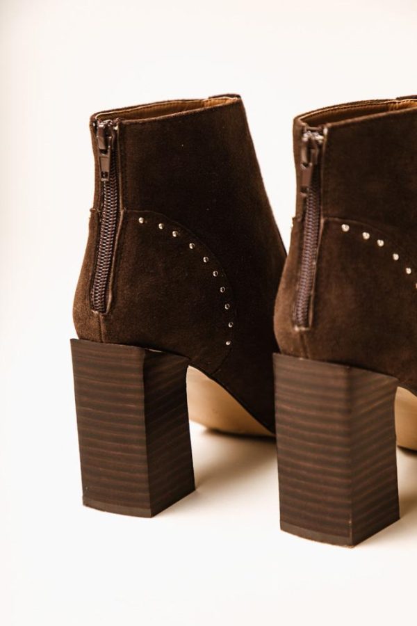 Lindsey Studded Booties in Brown Discount