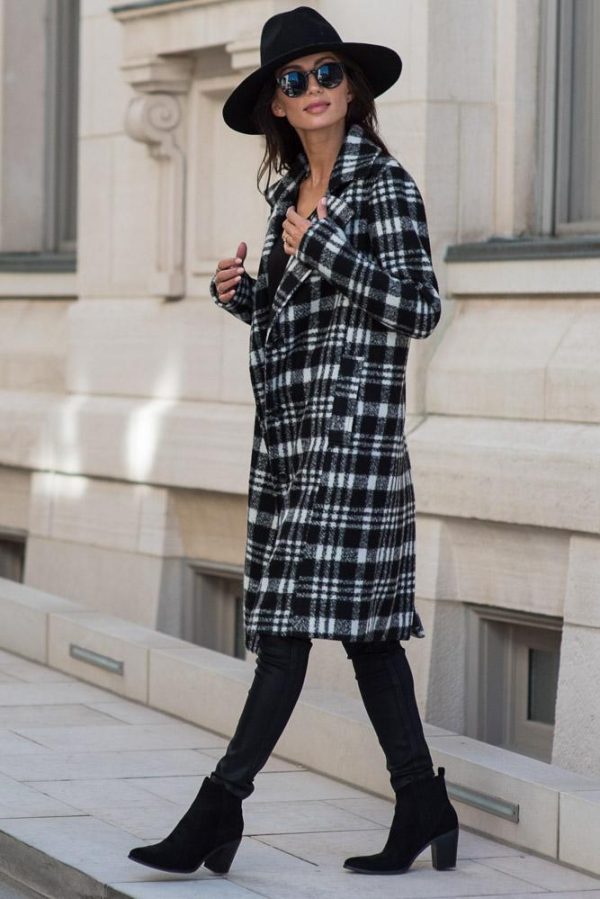 London Plaid Coat in Black - FINAL SALE Sale