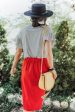 Little Lady Red Midi Skirt Online Hot Sale