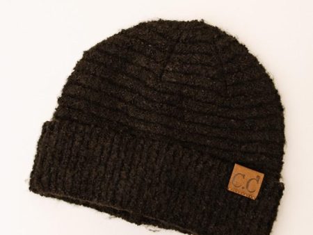 C.C. Ribbed Beanie in Black For Discount