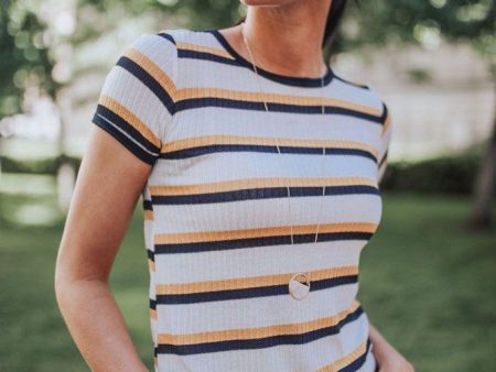 Hey Honey Striped T-Shirt Sz. L - FINAL SALE Hot on Sale