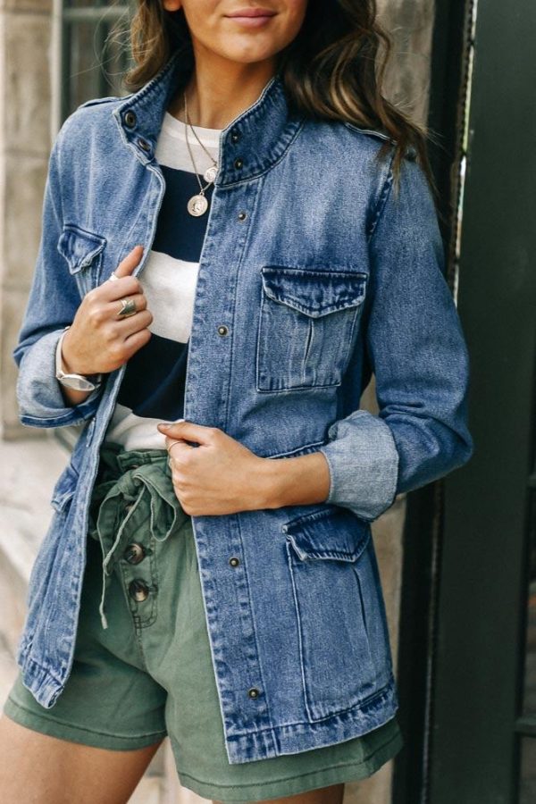 Vero Moda Cargo Denim Jacket For Sale