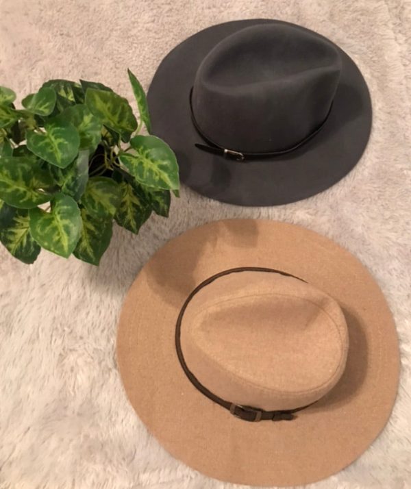 Beige or gray felt hat For Discount