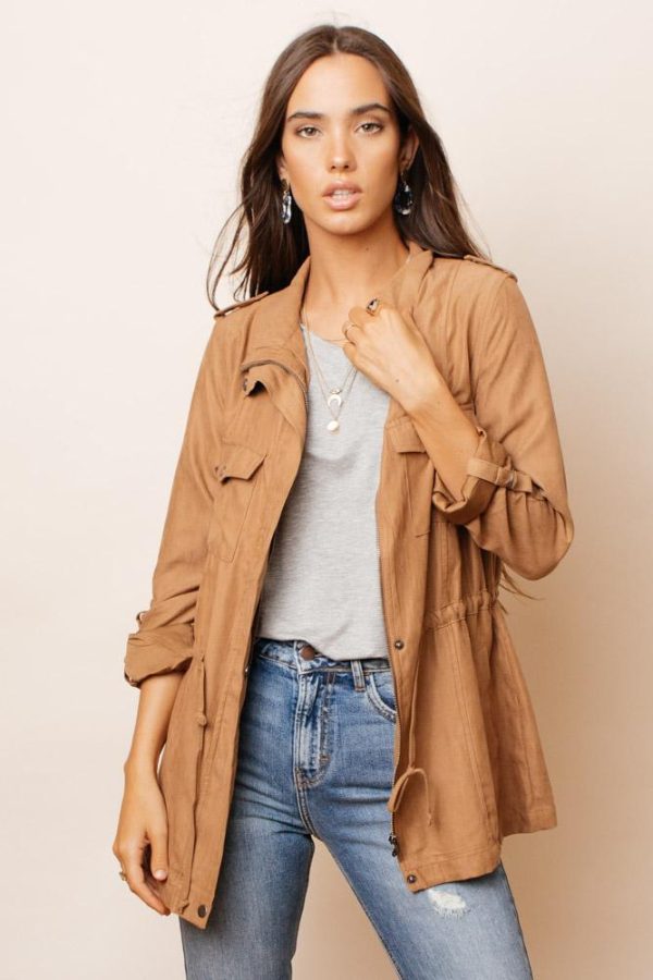 Isley Utility Jacket in Camel Cheap