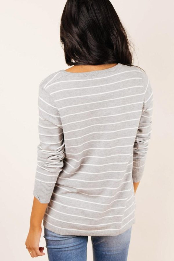 Jordyn Striped Sweater in Grey - FINAL SALE Sale