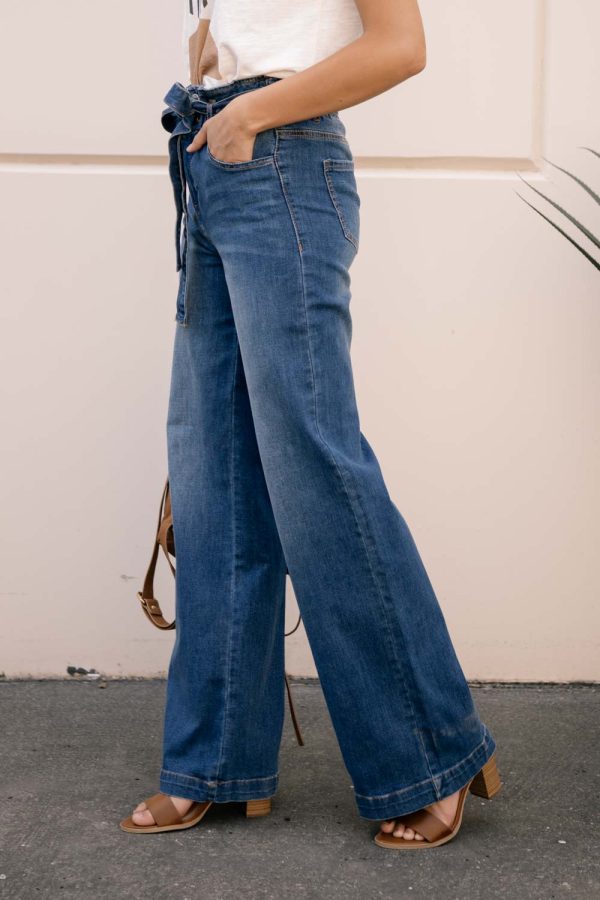 Wide Leg Paper Bag Denim Cheap