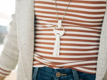 Lucky Me Tassel Necklace in White Online Sale