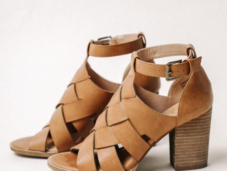 Alma Woven Heels in Camel Fashion