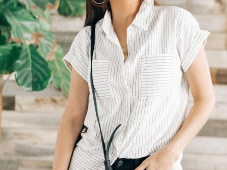 Casey Striped Button Down Top Online Sale