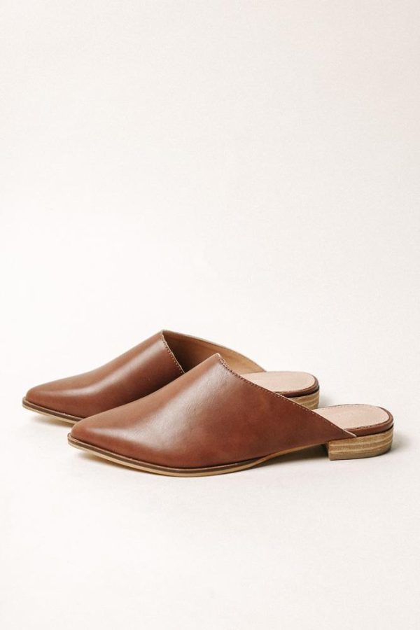 Sangria Asymmetrical Mules in Brown Fashion