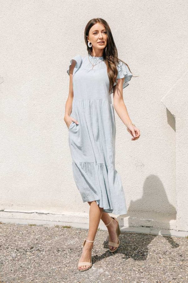 Tiered Midi Dress with Ruffle Detail Supply