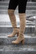 Faye Knee High Boots in Khaki Cheap