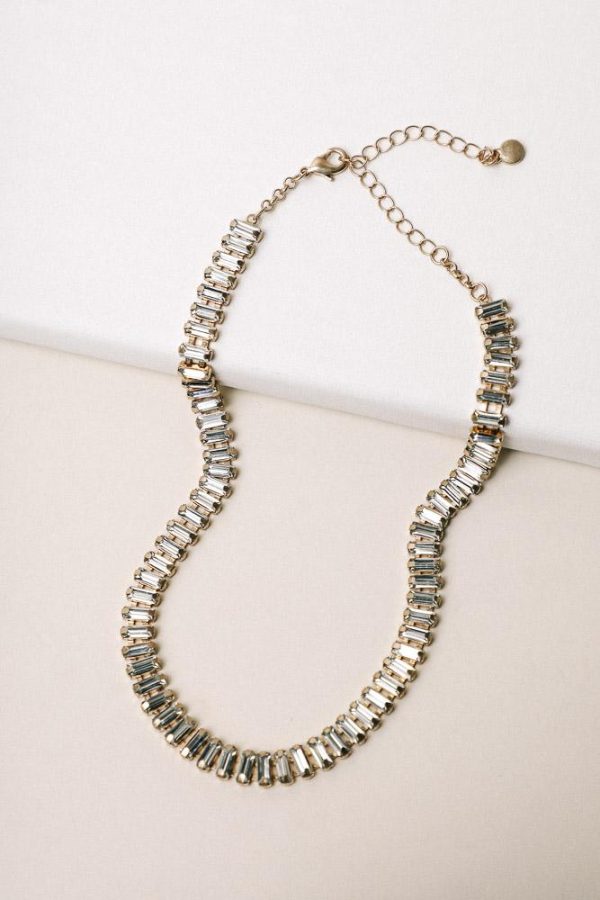 Rees Jewel Necklace in Clear on Sale