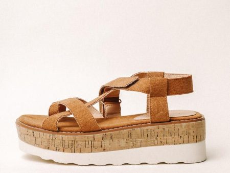 Sara Platform Sandals in Camel Online now