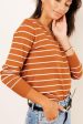 Jordyn Striped Sweater in Rust Online Hot Sale